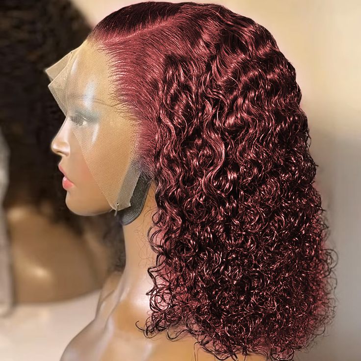 18' Inches Jerry Curl Burgundy - Image 2