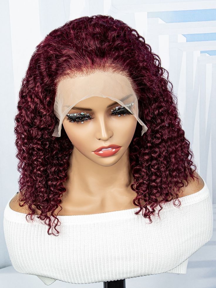 18' Inches Jerry Curl Burgundy