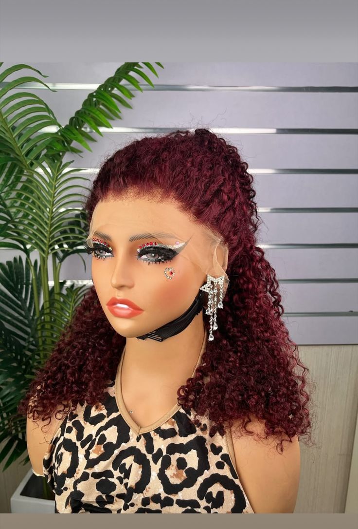 20' Inches Super Double Jerry Curl Burgundy - Image 2