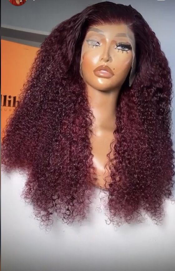 20' Inches Super Double Jerry Curl Burgundy - Image 3