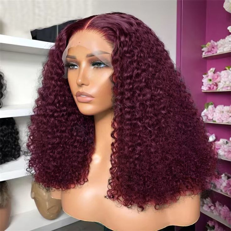 20' Inches Super Double Jerry Curl Burgundy - Image 4