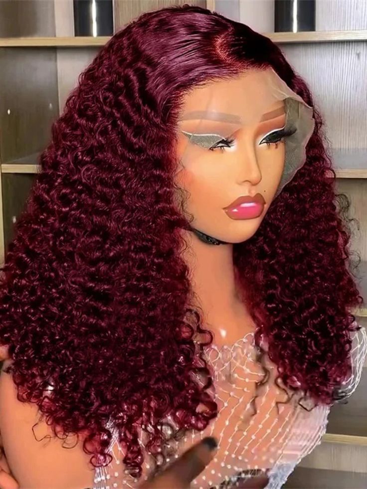 20' Inches Super Double Jerry Curl Burgundy