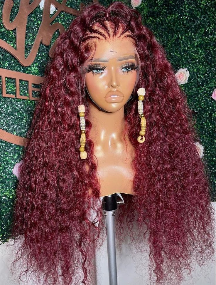 26' InchesJerry Curl Burgundy